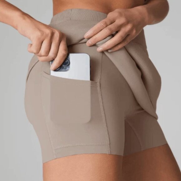 SPANX AirEssentials Pique Ashwood Pull-On Skort Soft Stretch Modern Casual - Picture 4 of 9